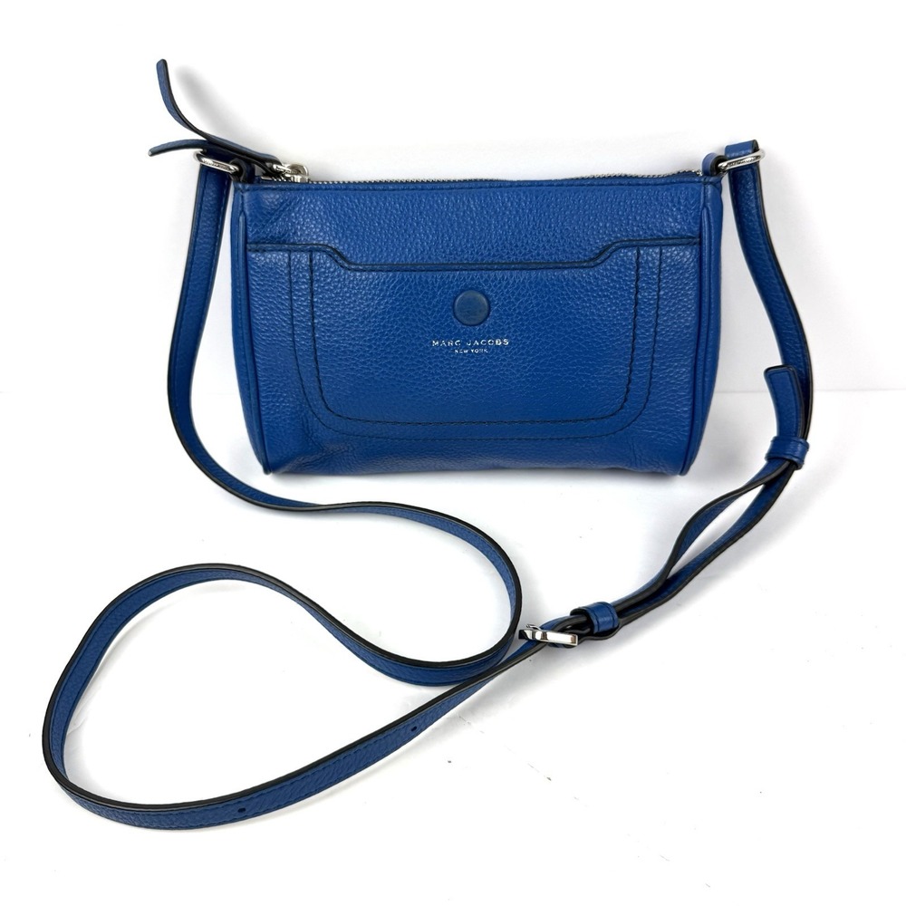 Marc Jacobs Empire City Crossbody Bag Royal Blue Pebbled Leather Handbag